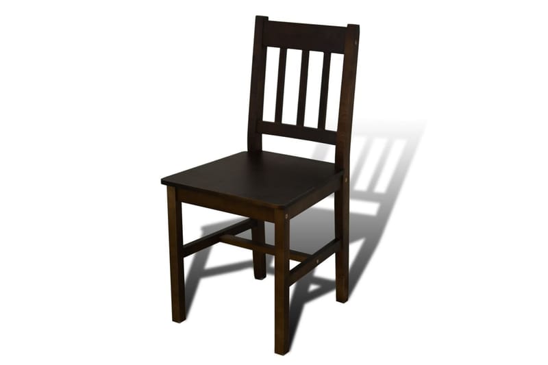 Spisebord med 4 stoler brun - Brun - Spisegruppe