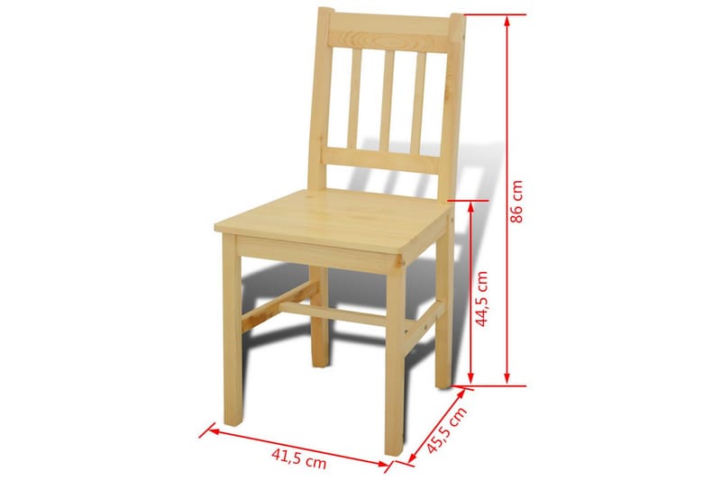 Spisebord med 4 stoler i trehvit - Brun - Spisegruppe