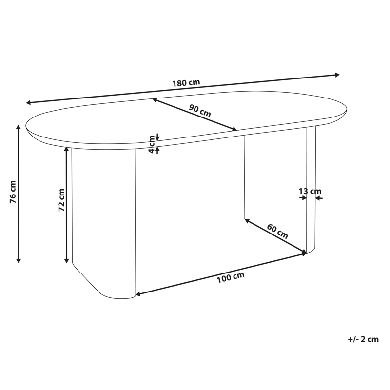 Spisebord Moberly 180 cm - Hvit - Møbler - Bord - Spisebord & kjøkkenbord