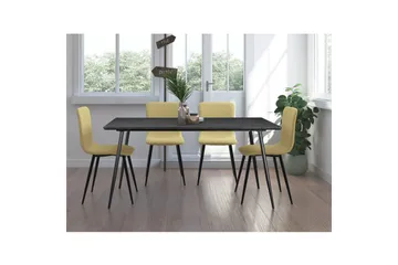 Spisebord Monza 160x90x76 cm, Fiskeben Gråeik/Svart - 160x90x76 cm, Fiskeben Gråeik/Svart - Møbler - Bord - Spisebord & kjøkkenbord