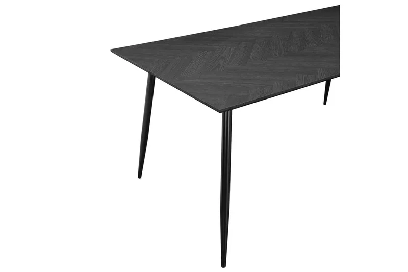 Spisebord Monza 160x90x76 cm, Fiskeben Gråeik/Svart - 160x90x76 cm, Fiskeben Gråeik/Svart - Møbler - Bord - Spisebord & kjøkkenbord