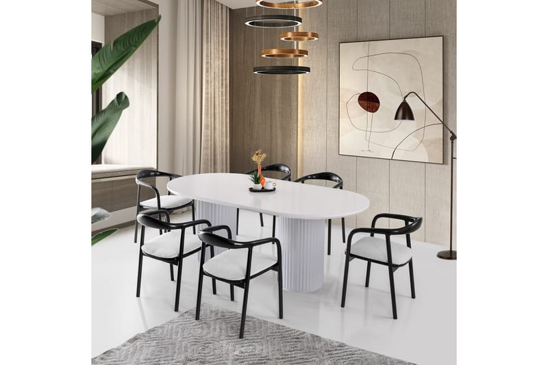 Spisebord Murat 200 cm - Hvit - Spisebord & kjøkkenbord