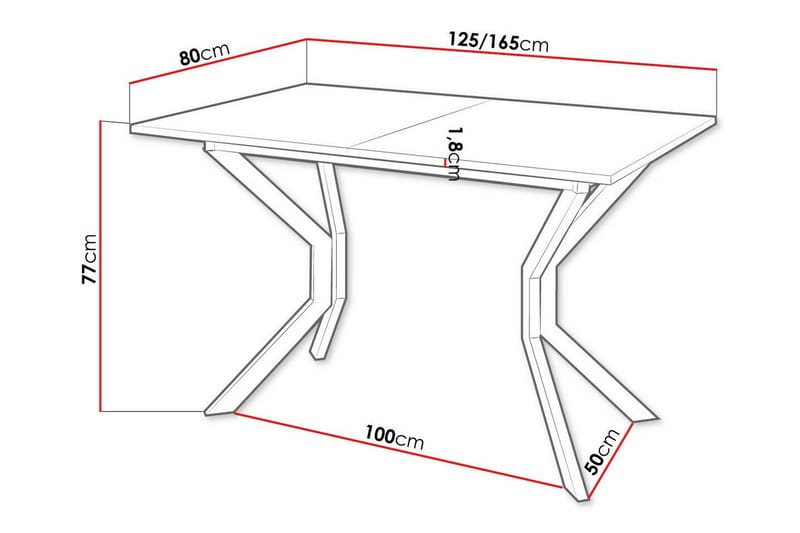Spisebord Narberth 80 cm - Hvid - Spisebord & kjøkkenbord