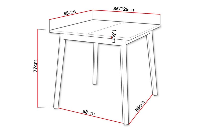Spisebord Narberth 85 cm - Hvid - Spisebord & kjøkkenbord