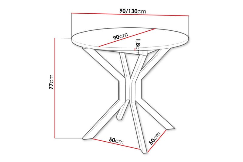 Spisebord Narberth - Hvid - Spisebord & kjøkkenbord