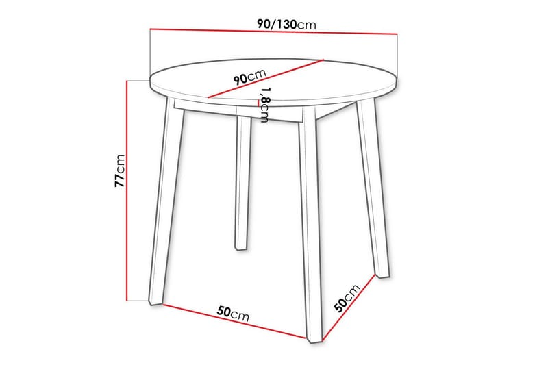 Spisebord Narberth - Hvid - Spisebord & kjøkkenbord