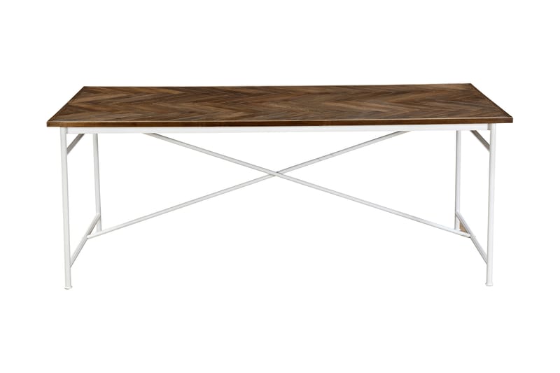 Spisebord Narses 200 cm - Hvit|Brun - Spisebord & kjøkkenbord