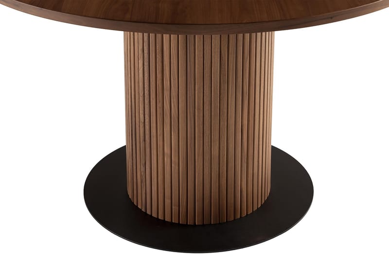 Spisebord Neandir 120 cm Massiv Valnøtt Rundt - Brun - Spisebord & kjøkkenbord