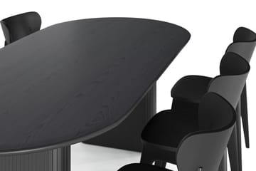 Spisebord Neandir 220 cm med 6 stk Spisestol Skagana - Svart - Møbler - Bord - Spisegruppe