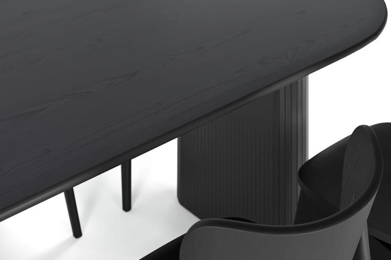 Spisebord Neandir 220 cm med 6 stk Spisestol Skagana - Svart - Møbler - Bord - Spisegruppe