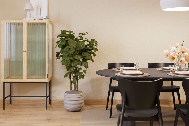 Spisebord Neandir 220 cm med 6 stk Spisestol Skagana - Svart - Møbler - Bord - Spisegruppe