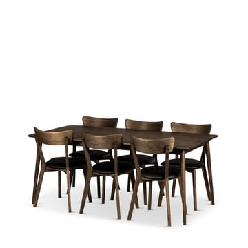 Spisebord Nyborg 180 cm med Stoler - 180x90x75 cm, 6 stk Ekeby-stoler - Møbler - Bord - Spisegruppe