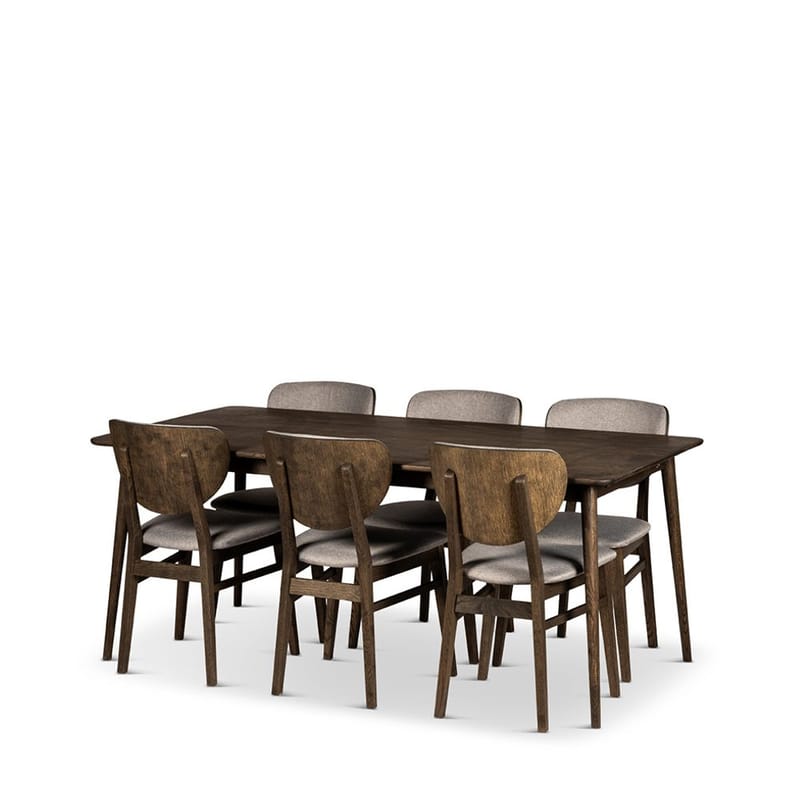 Spisebord Nyborg med Stoler, 180x90x75 cm, 6 stk Smögen-stoler