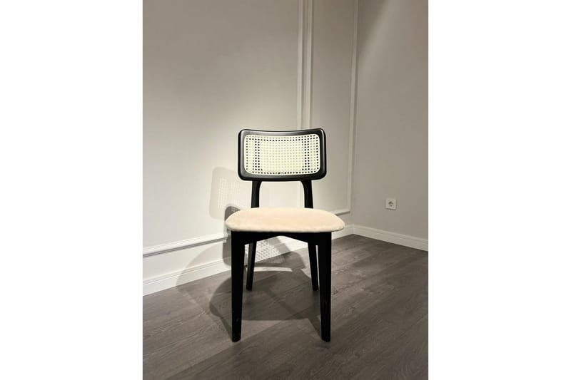 Spisebord- og stolsett (5 deler) Colomieu Svart / Hvit - Svart/Hvit - Møbler - Bord - Spisegruppe