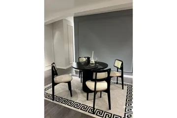 Spisebord- og stolsett (5 deler) Colomieu Svart / Hvit - Svart/Hvit - Møbler - Bord - Spisegruppe