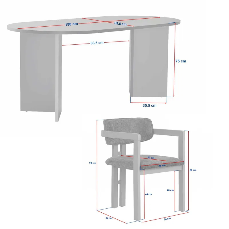 Spisebord- og stolsett Nordure Meridia 4 (180 x 75 x 90 cm) 5 deler Travertin valnøtt brun - Møbler - Bord - Spisegruppe
