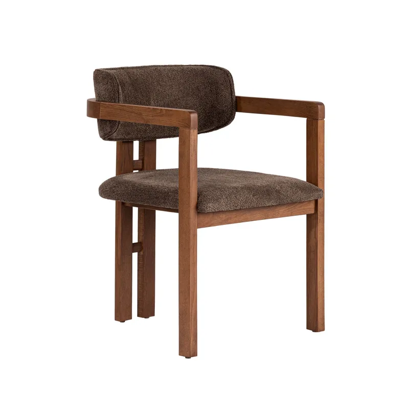 Spisebord- og stolsett Nordure Meridia 4 (180 x 75 x 90 cm) 5 deler Travertin valnøtt brun - Møbler - Bord - Spisegruppe