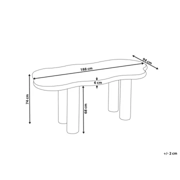 Spisebord Ondle 188 cm - Off-white - Møbler - Bord - Spisebord & kjøkkenbord
