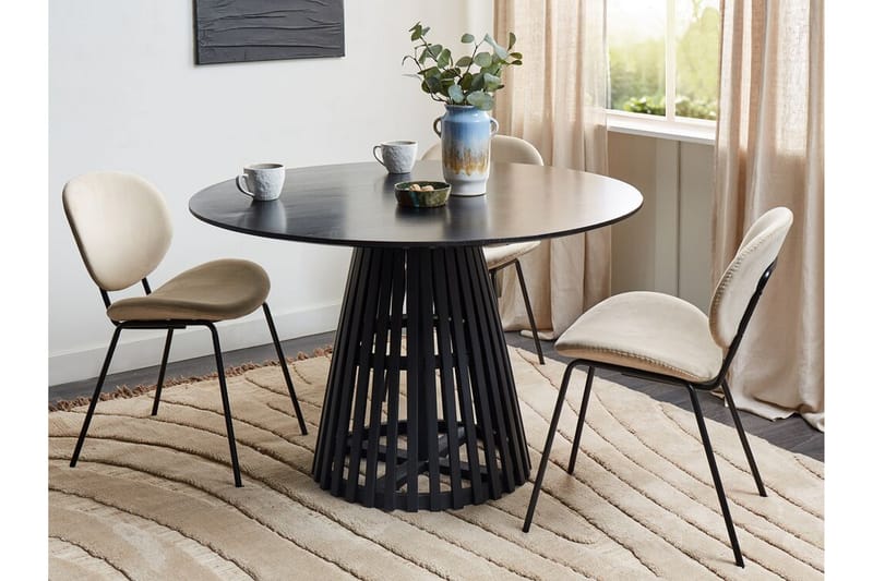 Spisebord Ortelle 120 cm Rundt - Svart - Møbler - Bord - Spisebord & kjøkkenbord