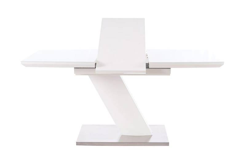 Spisebord Rexdale Forlengningsbart 120 cm - Glass/Hvit Matt Lakk/Sølv - Spisebord & kjøkkenbord
