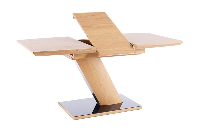 Spisebord Rexdale Uttrekkbart 120 cm - Glass/Eik/Svart - Spisebord & kjøkkenbord