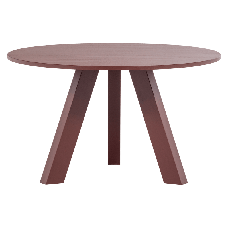 Spisebord Rhonda 129 cm rundt - Vinrød - Møbler - Bord - Spisebord & kjøkkenbord