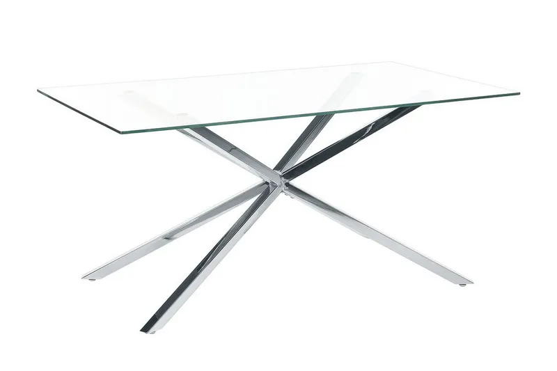 Spisebord Rimbey 90x160 cm, Transparent/Sølv