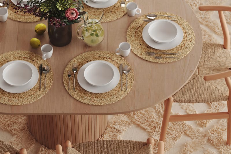 Spisebord Rundt Uppveda 106 cm - Lyst hvitlasert eik - Spisebord & kjøkkenbord