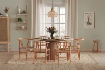 Spisebord Rundt Kopparbo 106 cm - Hvitlasert Eik / Tre - Møbler - Bord - Spisebord & kjøkkenbord