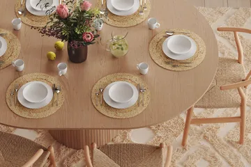 Spisebord Rundt Kopparbo 130 cm - Hvitlasert Eik / Lys beige - Møbler - Bord - Spisebord & kjøkkenbord