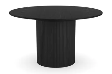 Spisebord Rundt Kopparbo 130 cm - Svart Tre / Riflet - Møbler - Bord - Spisebord & kjøkkenbord