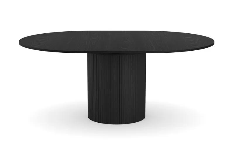 Spisebord Rundt Kopparbo 130 cm - Svart Tre / Riflet - Møbler - Bord - Spisebord & kjøkkenbord