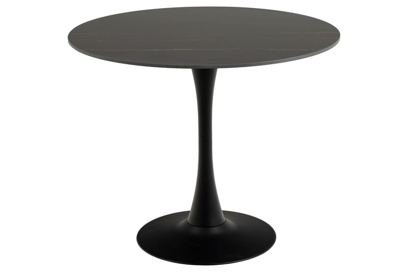 Spisebord Salm 90 cm Rund - Sort - Spisebord & kjøkkenbord