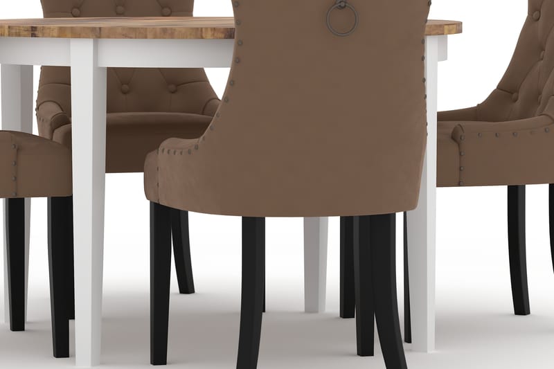 Spisebord Shikamaru 120 cm Rundt med 4 Kjøkkenstoler Ophelia - Antikk - Spisegruppe