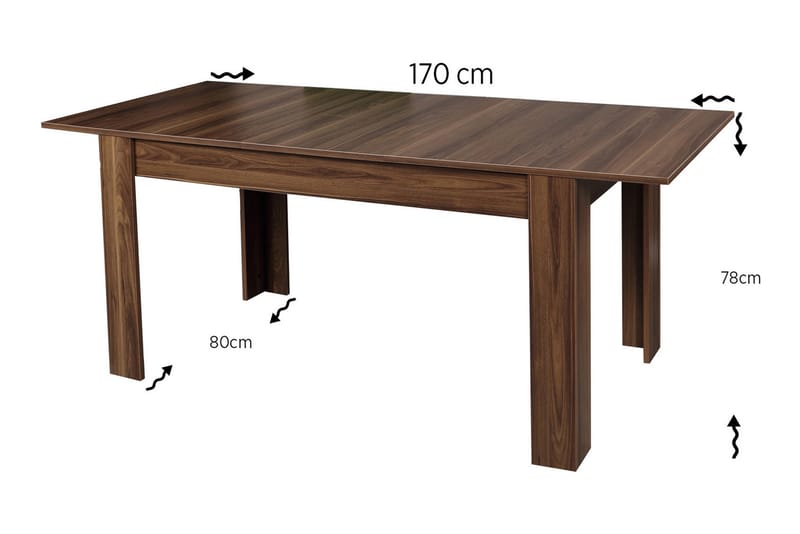 Spisebord Skoglund Forlengningsbart - Eik/Brun - Spisebord & kjøkkenbord