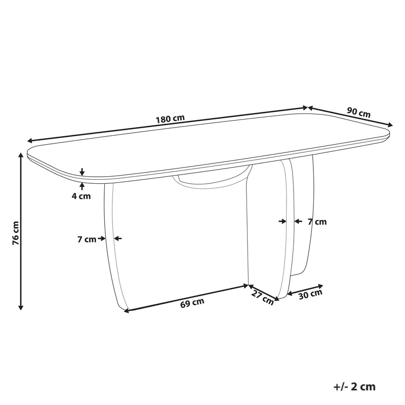 Spisebord Travers 180 cm - Travertin-effekt - Møbler - Bord - Spisebord & kjøkkenbord