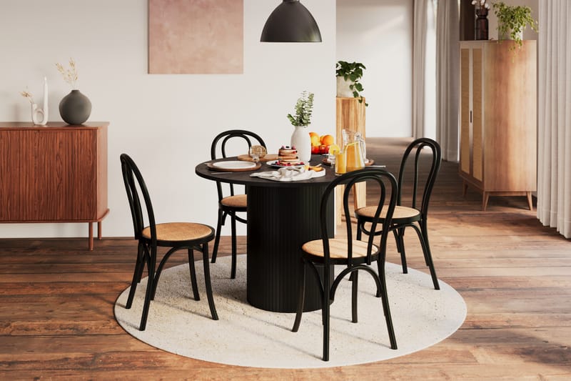 Spisebord Uppveda 106 cm - Svart tre - Spisebord & kjøkkenbord