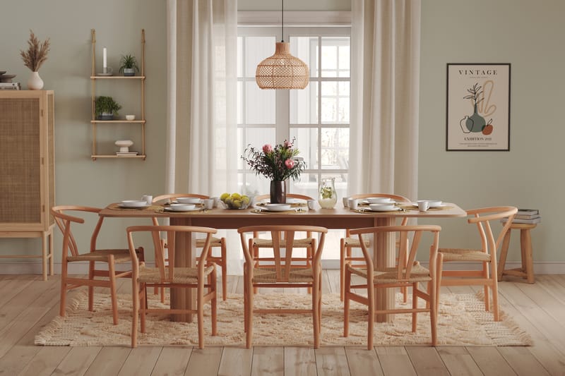 Spisebord Uppveda 180 cm - Lyst hvitlasert eik - Spisebord & kjøkkenbord