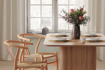 Spisebord Kopparbo 180 cm - Lyst hvitlasert eiketre - Møbler - Bord - Spisebord & kjøkkenbord