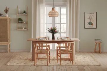 Spisebord Kopparbo 180 cm - Lyst hvitlasert eiketre - Møbler - Bord - Spisebord & kjøkkenbord