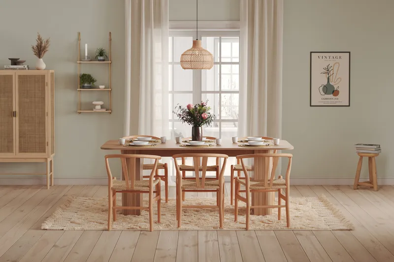 Spisebord Kopparbo 200 cm - Hvitlasert Eik - Møbler - Bord - Spisebord & kjøkkenbord