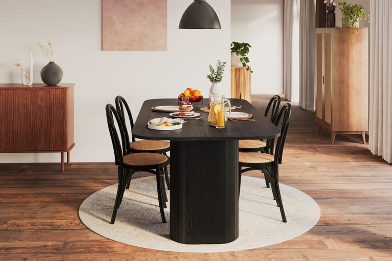Spisebord Uppveda 200 cm - Svart tre - Spisebord & kjøkkenbord