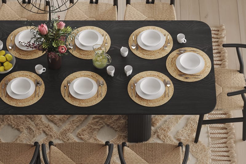 Spisebord Kopparbo 200-260 cm - Svart Tre - Møbler - Bord - Spisebord & kjøkkenbord