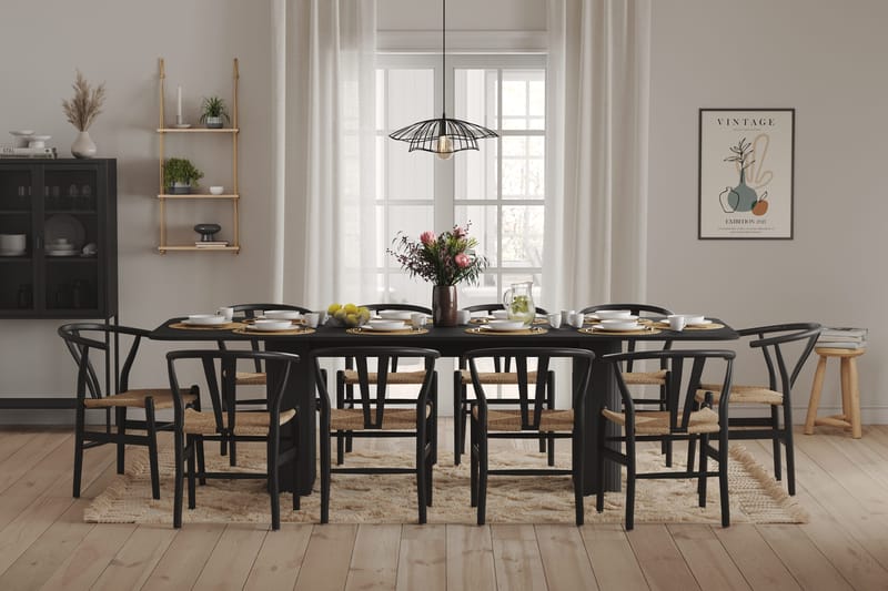 Spisebord Kopparbo 200-260 cm - Svart Tre - Møbler - Bord - Spisebord & kjøkkenbord