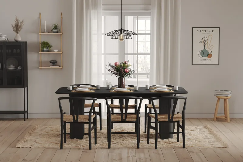 Spisebord Kopparbo 200-260 cm - Svart Tre - Møbler - Bord - Spisebord & kjøkkenbord