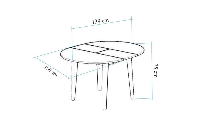 Spisebord Vinadi 100 cm - Hvit - Spisebord & kjøkkenbord