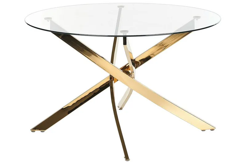 Spisebord Vincenzo 120 cm Rundt, Gjennomsiktig/Gull
