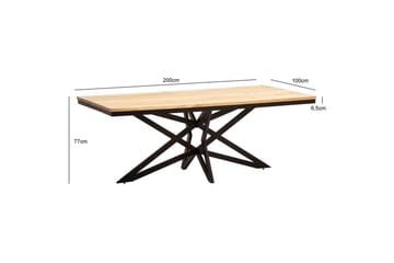 Spisebord Wohnling Heltre 200 cm Industriell Metallrammeutseende Base - Møbler - Bord - Spisebord & kjøkkenbord