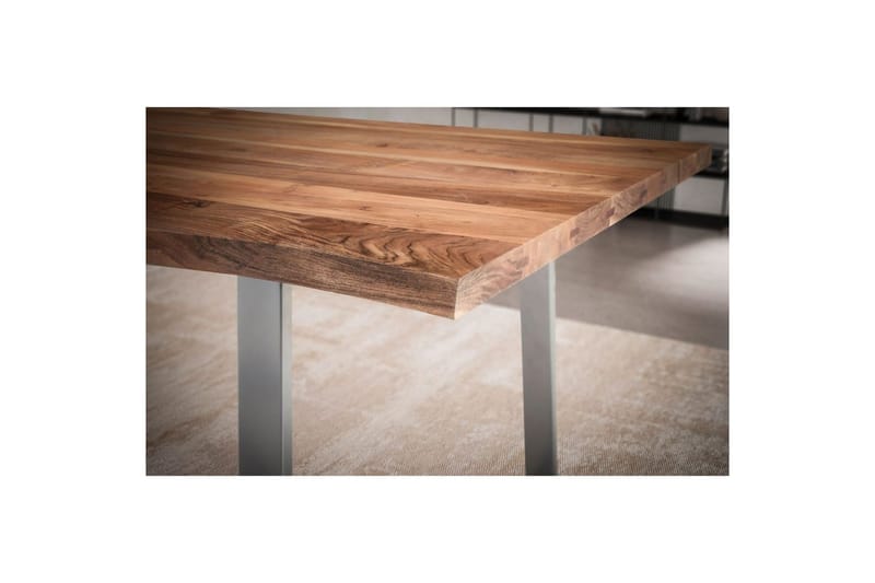 Spisebord Wohnling Heltre med trekanter rektangulær landlig stil Sølv, rett, 140x80 cm - Sølv, rett, 140x80 cm - Møbler - Bord - Spisegruppe