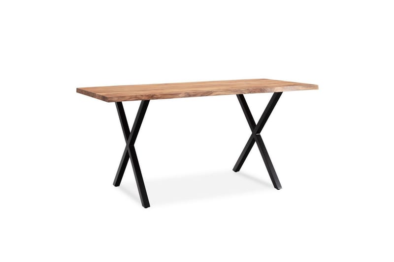 Spisebord Wohnling Heltre med trekanter rektangulær landlig stil Svart, krysset, 200x100 cm - Svart, krysset, 200x100 cm - Møbler - Bord - Spisegruppe